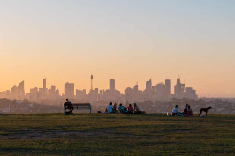 Sunset view of Dudley Page Reserve, Dover Heights