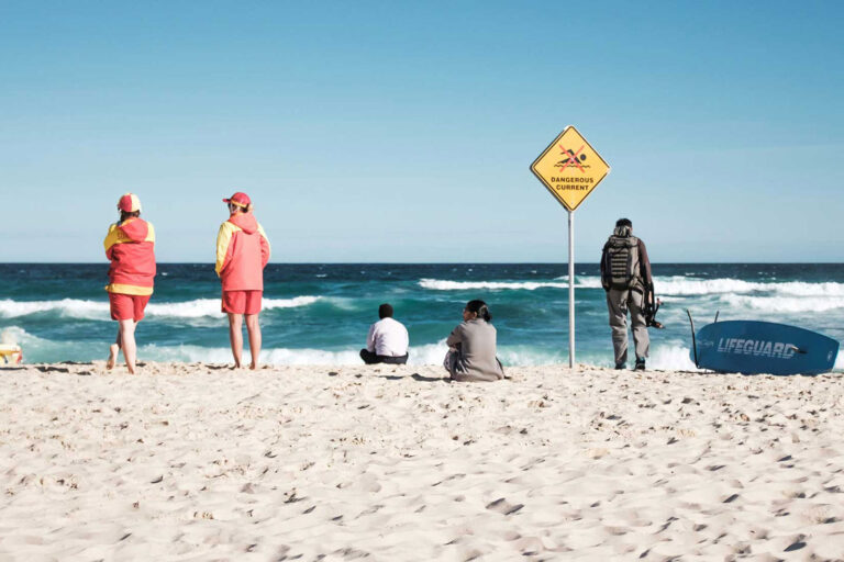 Clubbies patrolling Bondi Beach